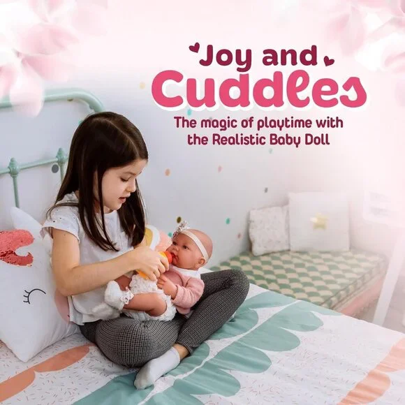 22-Inch Realistic Soft Silicone Newborn Girl Doll with Movable Arms and Legs